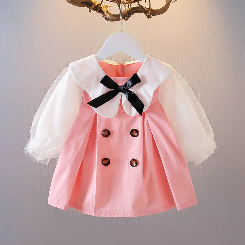 Spring newborn baby girl clothes loose dress coats for baby girls clothing 1 year babies birthday princess party dresses dress