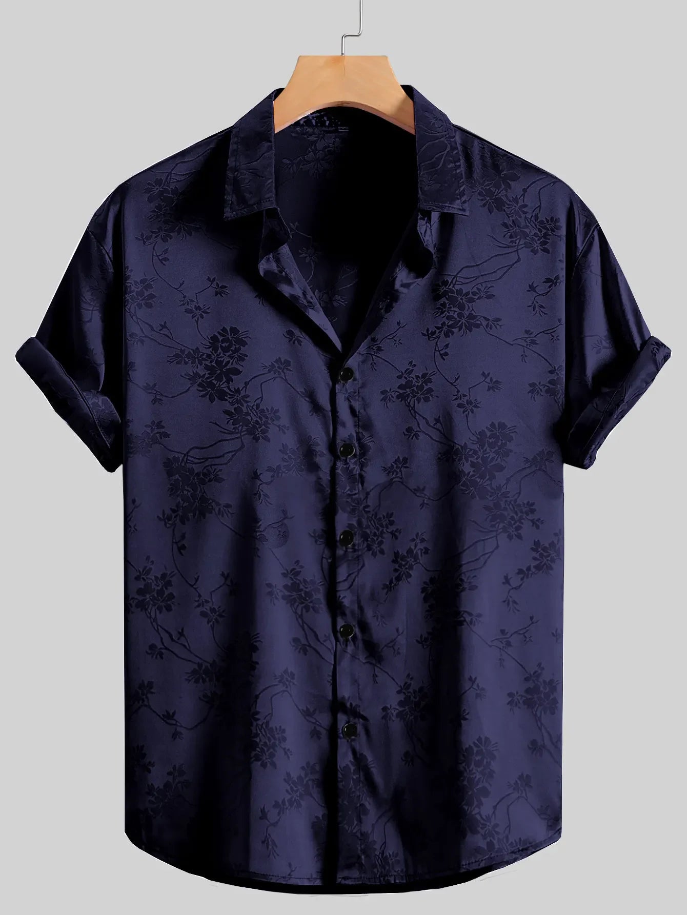 Men's Embroidered Short-sleeved Shirts for Men's Hawaiian Shirts