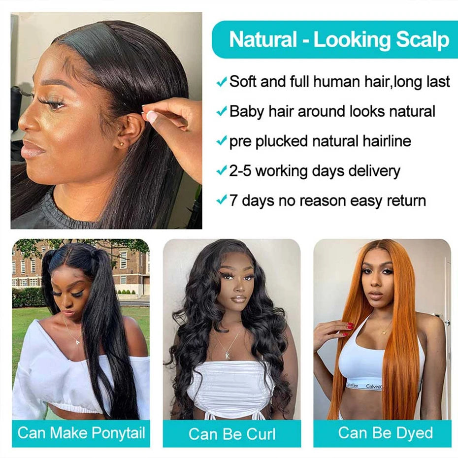 13x6 Lace Frontal Human Hair Pre Plucked Wigs