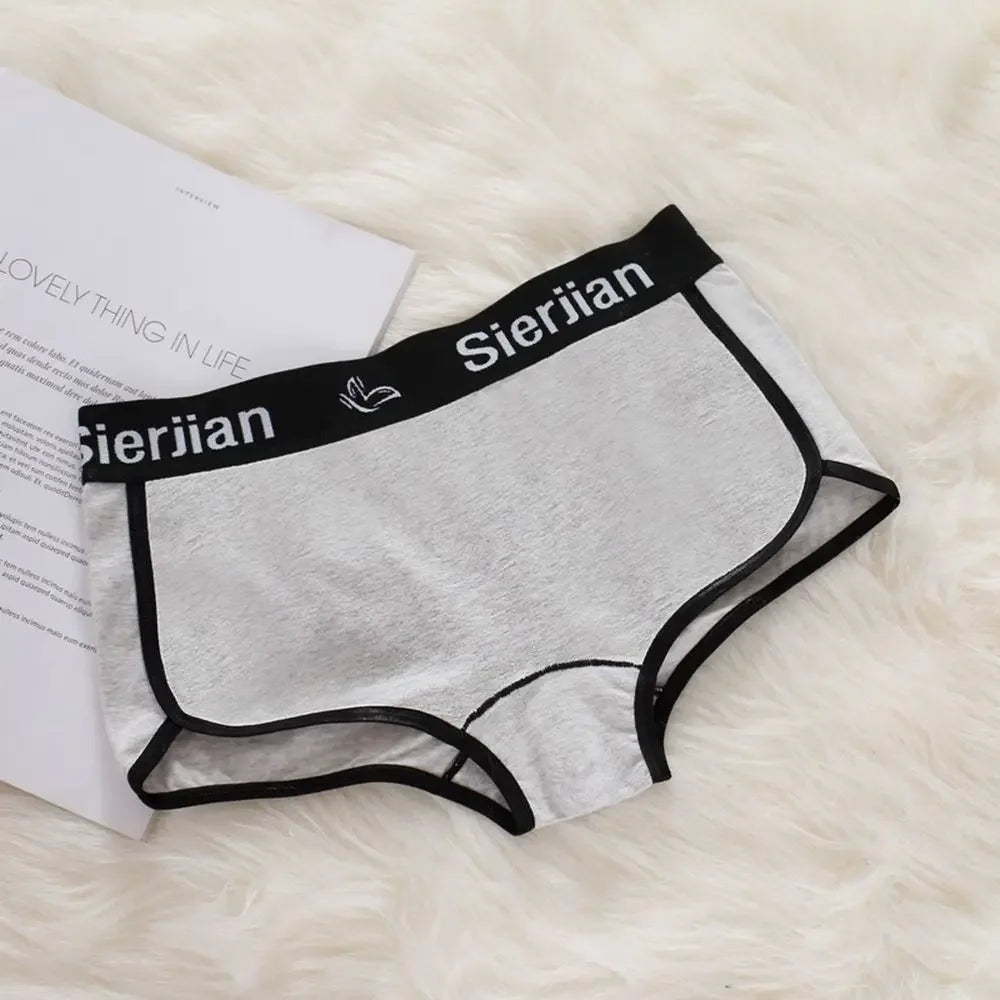Sexy Women Cotton Boxers Underwear Seamless Panties Letter Sport Briefs Low Waist Female Comfort Underpant Lady Lingerie