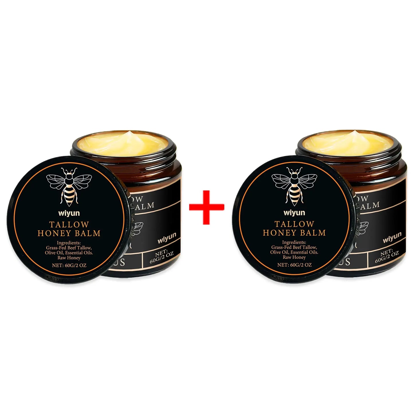 Beef Tallow Honey Moisturizer Grass Fed Whipped Tallow Face Cream Body Lotion Non Greasy Nourishing Fast Absorption Skin Care