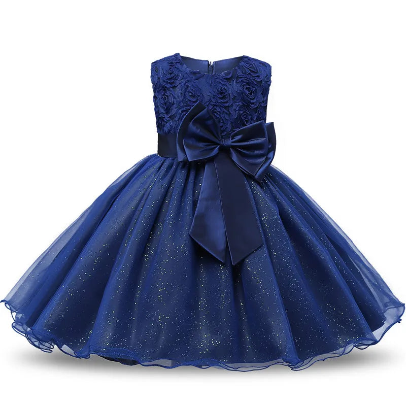 Princess Girl Dress Wedding Birthday Party Frocks for Children Costume With Bow Prom Ball Gown Elegant Party Dress For Girls