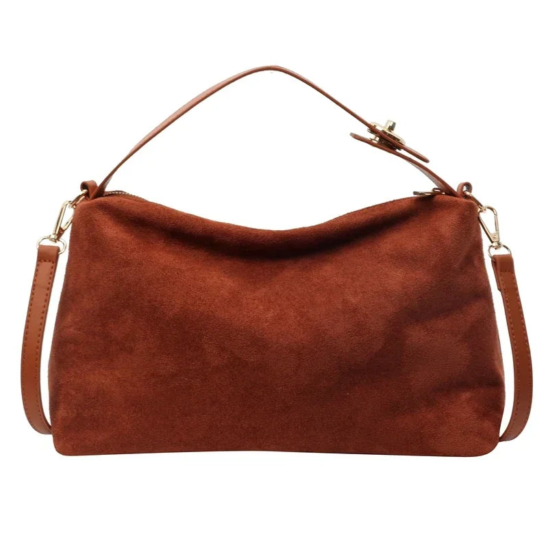 Zipper Solid Color High Capacity PU Shoulder Bags 2025