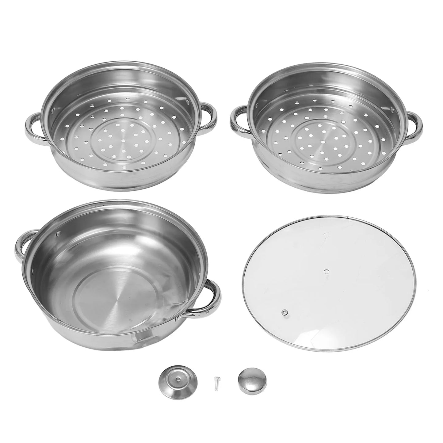 Soup Steam Pot Thickened Stainless Steel Multifunctional Large Capacity Double Ear Stock Steam Pot for Home Use