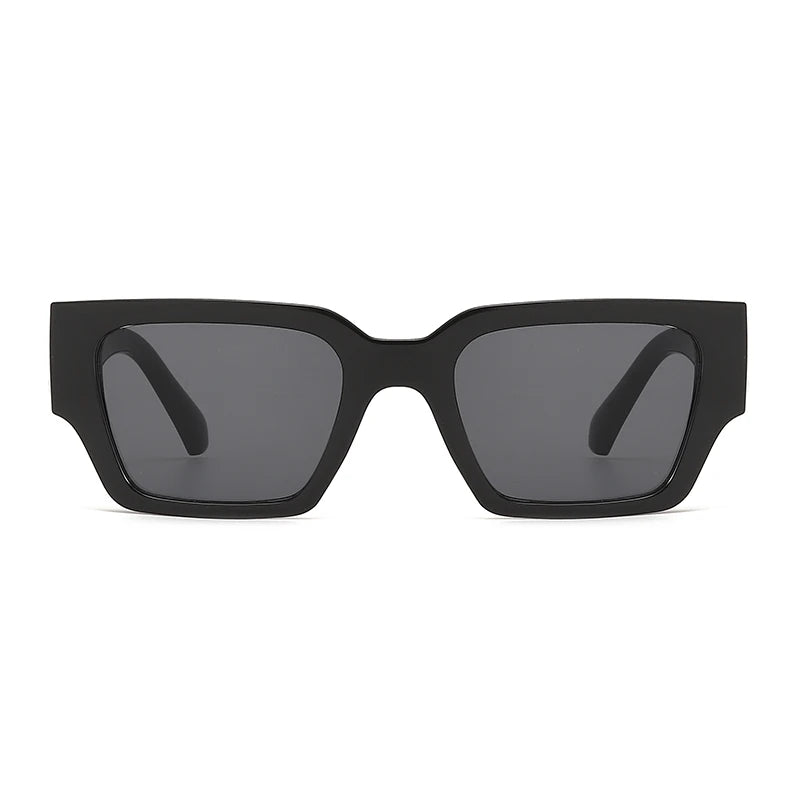 1 pair of square small frame printed fashion women's sunglasses sunglasses outdoor model posing glasses