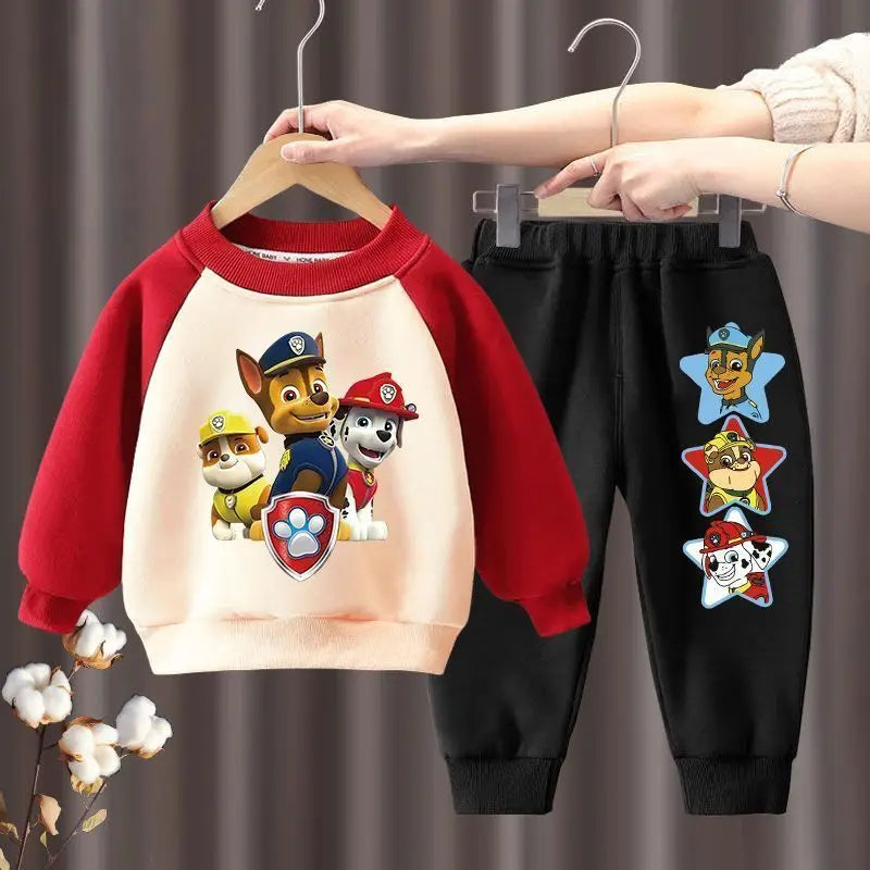 PAW Patrol Spring Autumn Children's Sweatshirt Sets Cartoon Print Boys Hoodies and Long Pant 2pcs Suit Kids ThinTracksuit New