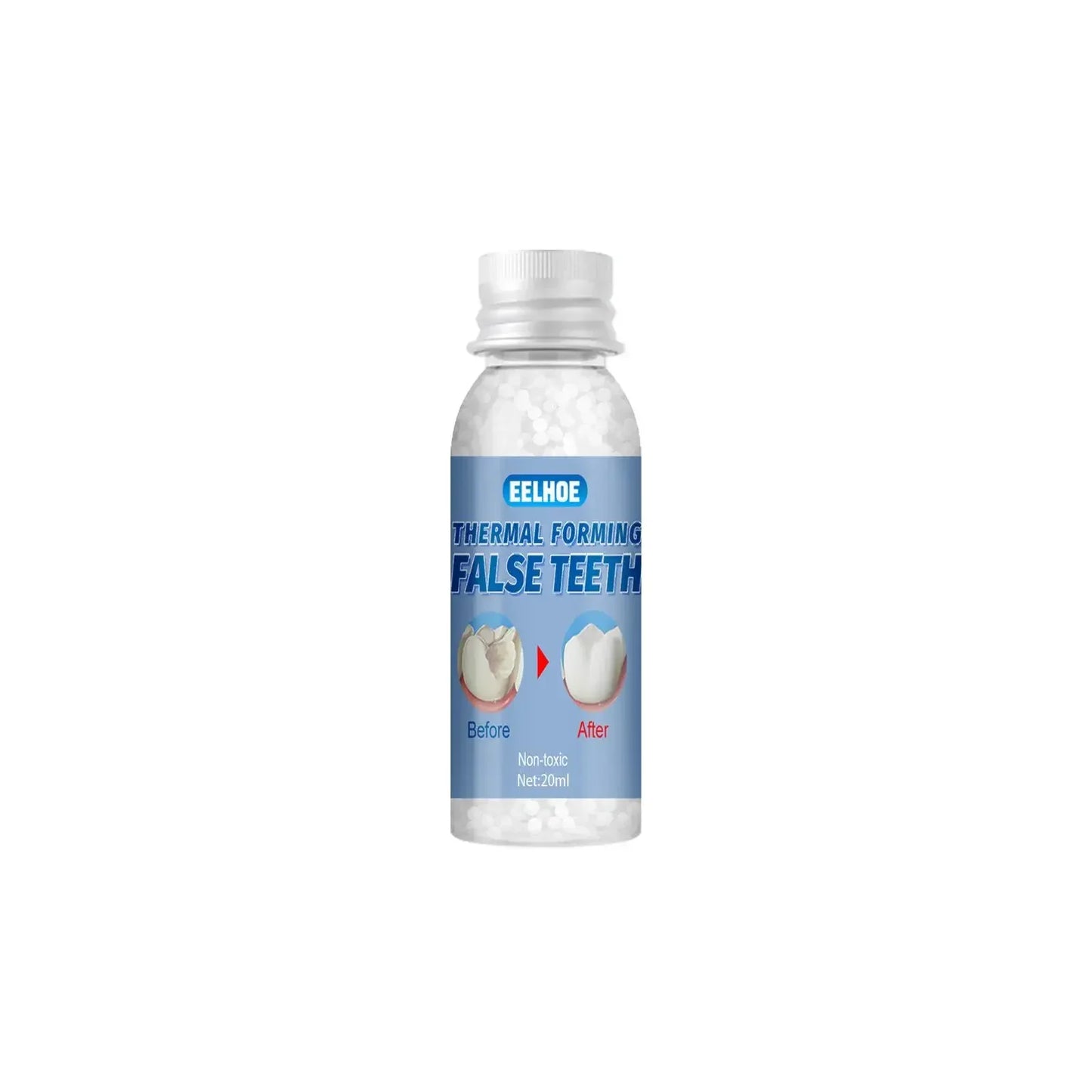 Denture Repair Filling Care Kit,Thermal Forming False Teeth Repair Beads,Shapeable Dental Adhesive,Fill Fix Missing Broken Tooth