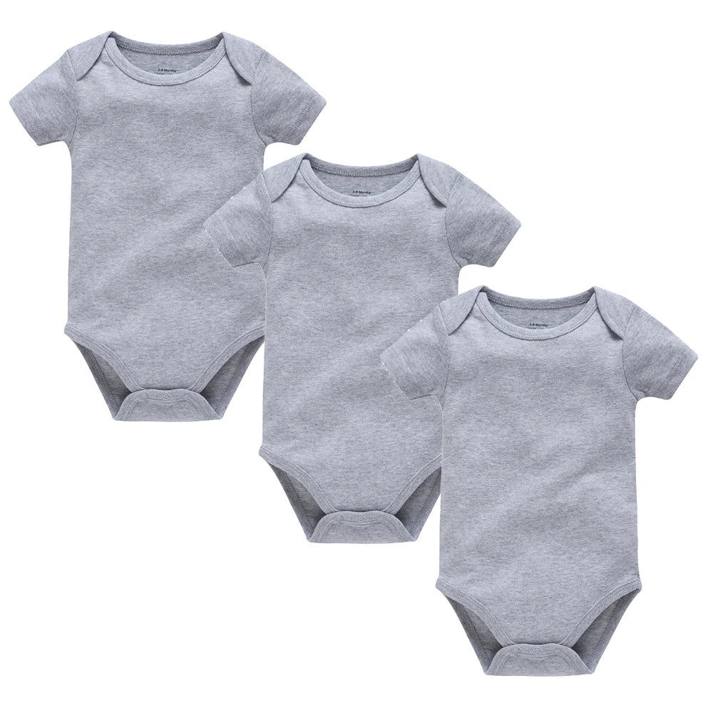 1/3Pcs Baby Boys Clothes 100%Cotton Solid Black Short Sleeve Blank Baby Bodysuits body bebe Newborn Jumpsuit Plain 0-24 Months