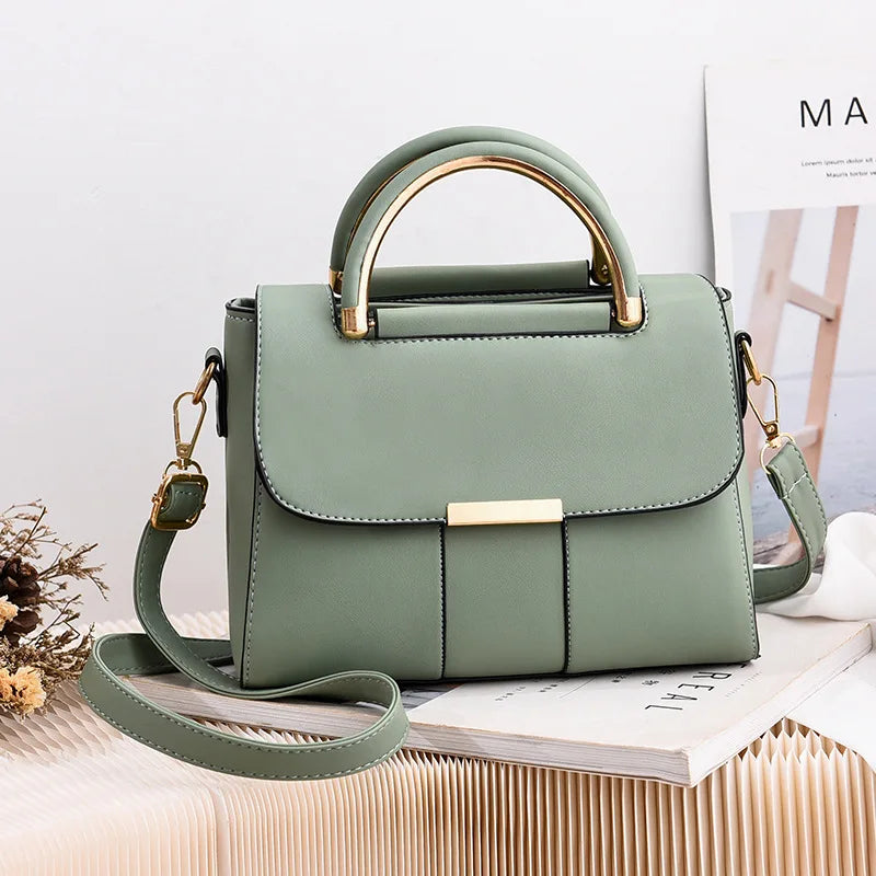Women PU Leather Shoulder Bag Fashion Small Handle Bag Designer Crossbody Bag