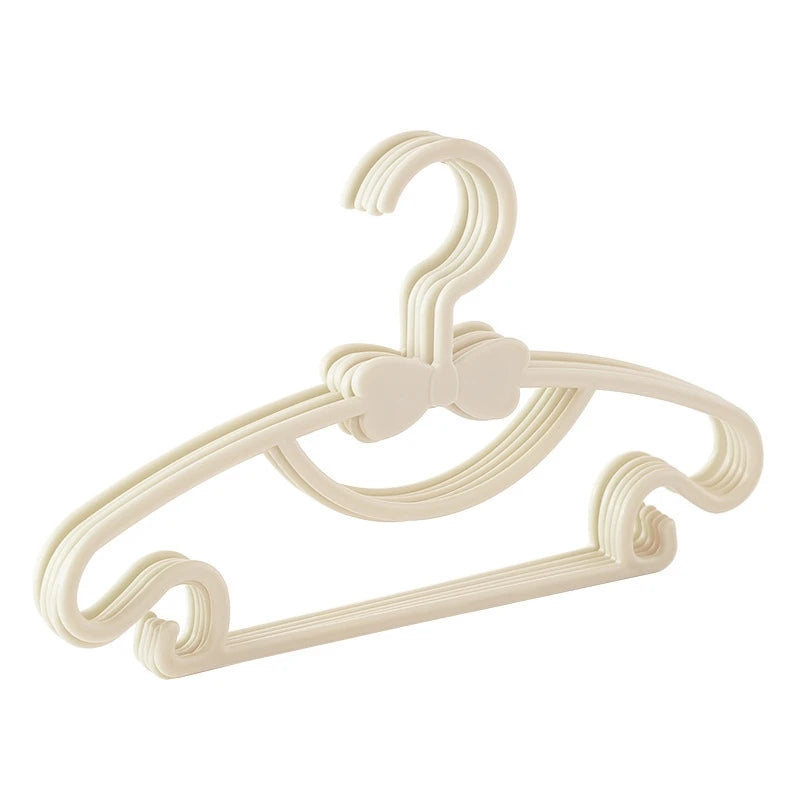 10pcs Portable Kids Clothes Hanger Plastic Display Hangers Household Baby Coat Rack Thickened Bow Coat Hanger Clothing Organizer