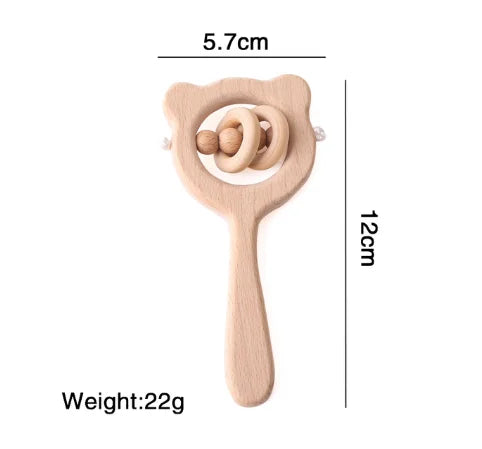 Baby Wooden Rattle Montessori Toy Hand Bell Hand-on Develop Ability Toy Baby 0 12 Months Animal Rotating Puzzle Educational Toy