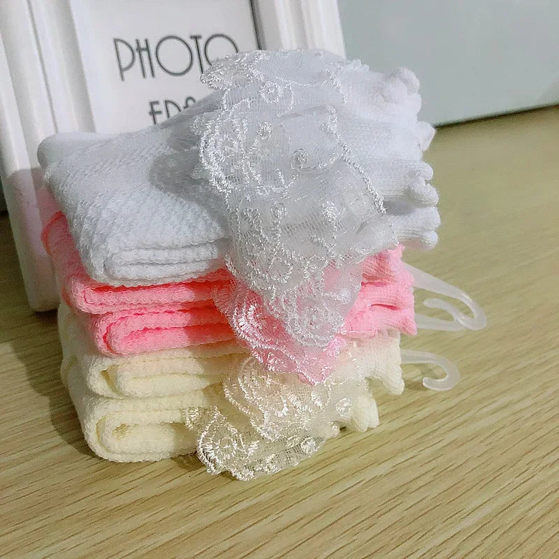 Breathable Cotton Lace Ruffle Princess Mesh Socks Children Ankle Short Sock White Pink Yellow Baby Girls Kids Toddler