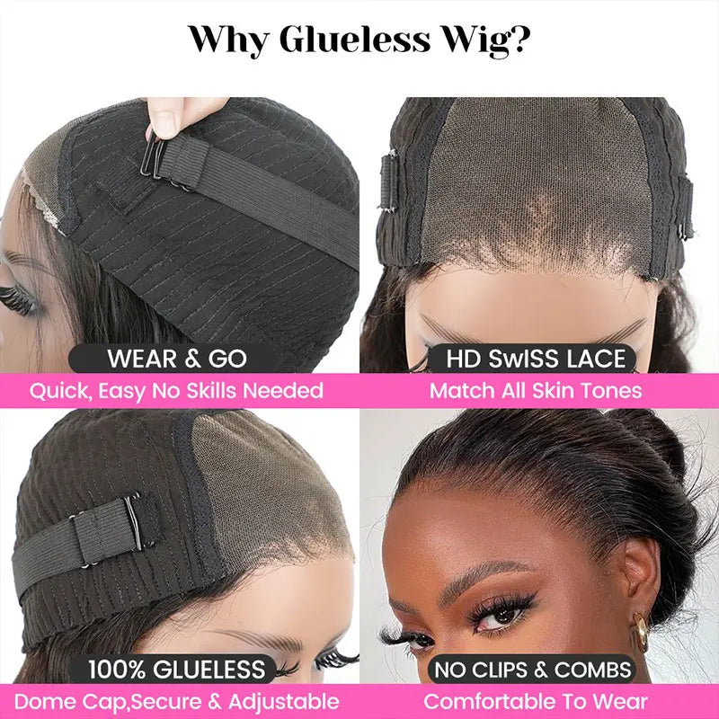 Kinky Straight 13x4 Lace Front Glueless Wig