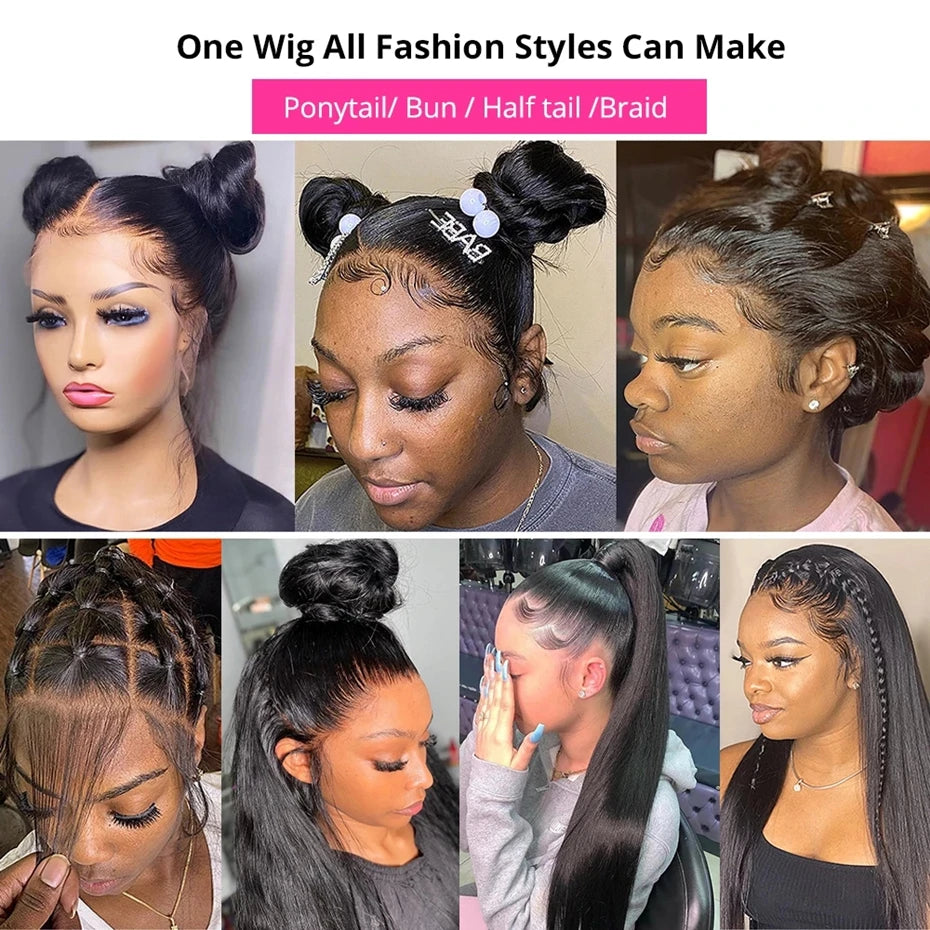 360 Lace Frontal Wig Brazilian Bone Straight 13x4 Transparent Lace Front
