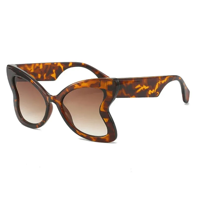 Ladies Retro Butterfly Elegant Sunglasses Large-frame Glasses