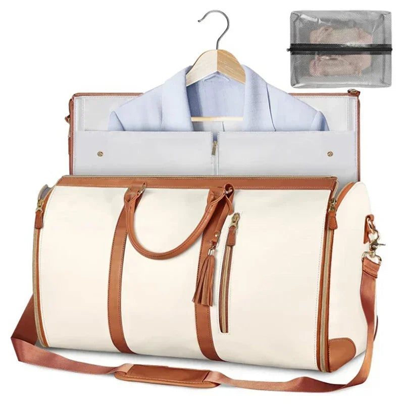 Gifts Large PU Folding Suit Storage Bag Foldable Women's Travel Convenient Clothing Bag Duffel Bag Women's Business Travel Bag