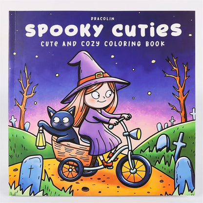 Spooky Cuties Simple Picture Books 40 Sheets Coloring Pages With Easy Large Print Home School Accessories For Teens Kids