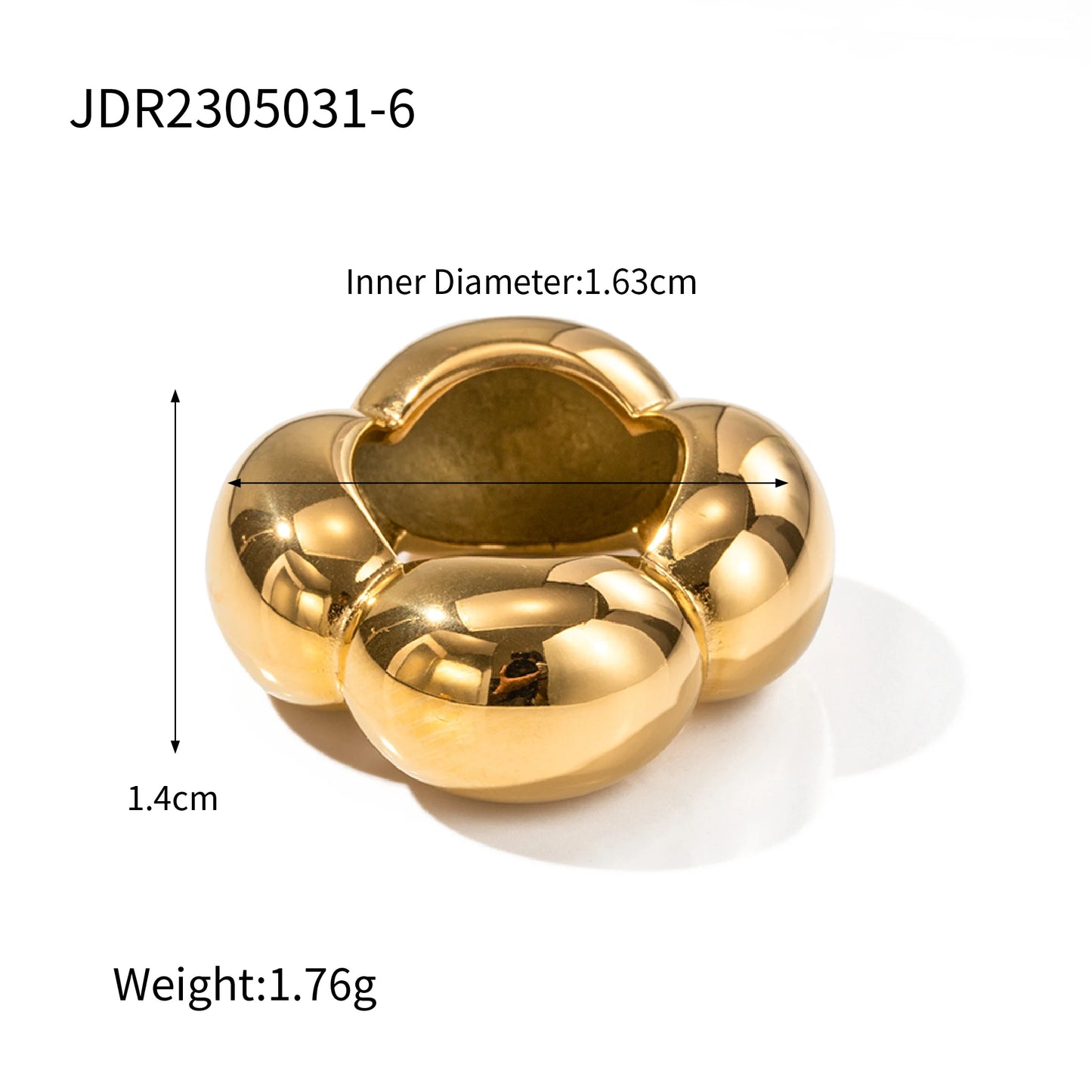 Imitation Pearl Stainless Steel Gold Color Ring for Women Engagement Party