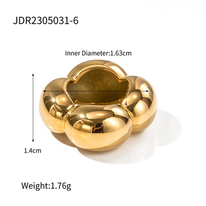 Imitation Pearl Stainless Steel Gold Color Ring for Women Engagement Party