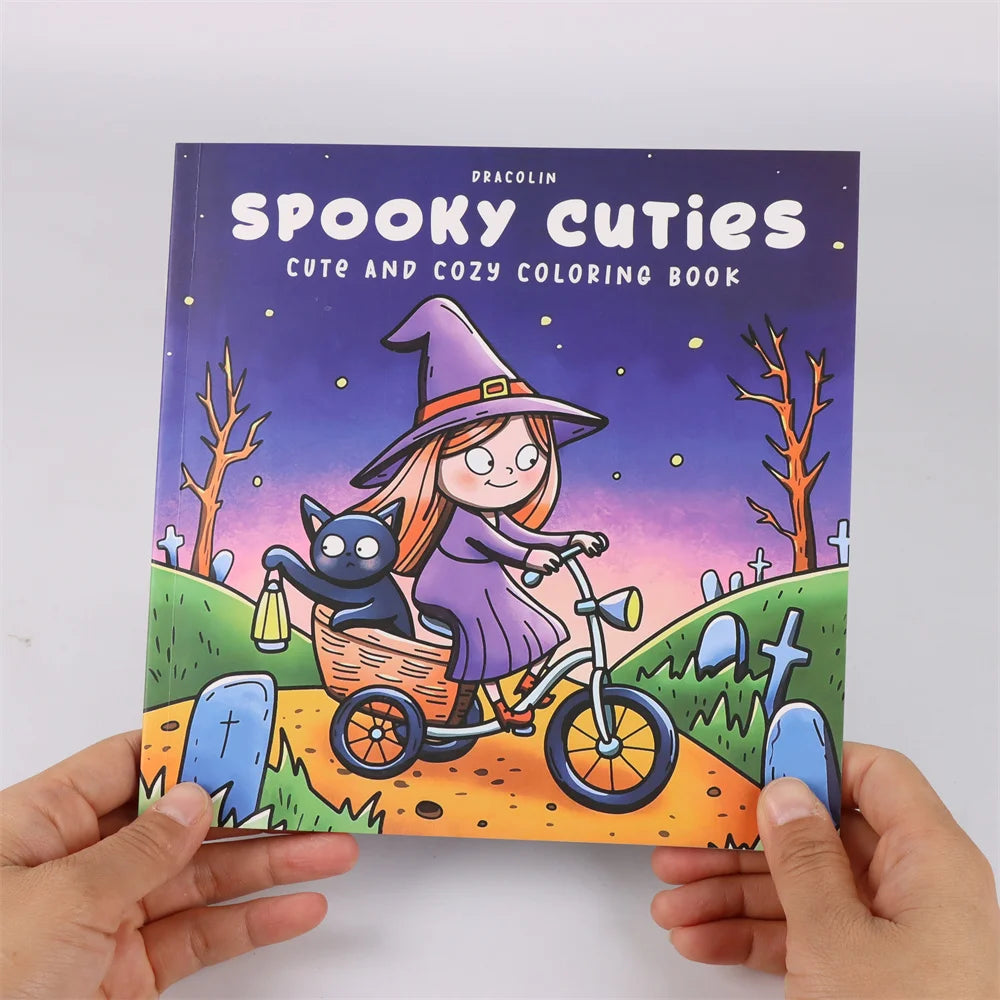 Spooky Cuties Simple Picture Books 40 Sheets Coloring Pages With Easy Large Print Home School Accessories For Teens Kids