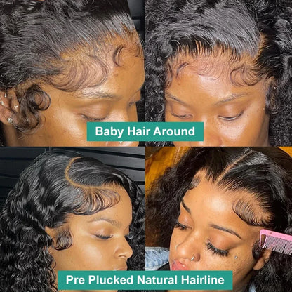 Glueless 100% Human Wigs Water Wave Ready To Wear Short Bob