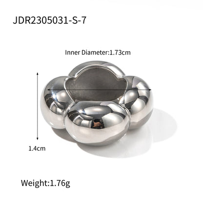 Imitation Pearl Stainless Steel Gold Color Ring for Women Engagement Party