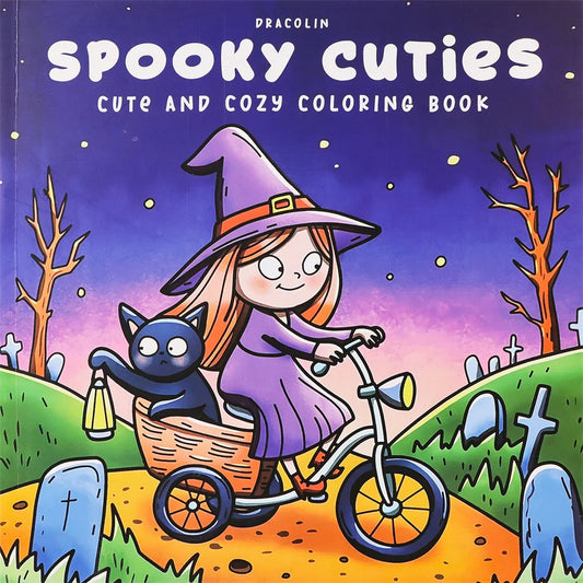 Spooky Cuties Simple Picture Books 40 Sheets Coloring Pages With Easy Large Print Home School Accessories For Teens Kids