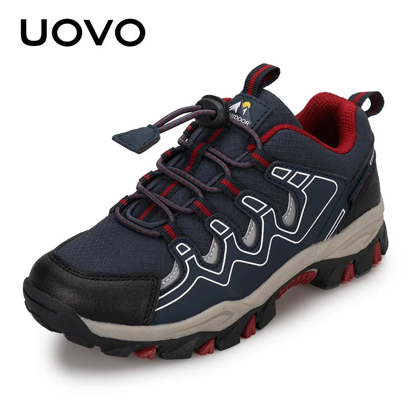 UOVO 2024 New Boys Girls Sports Children Footwear Outdoor Breathable Kids Hiking Shoes Spring And Autumn Sneakers Eur #27-39