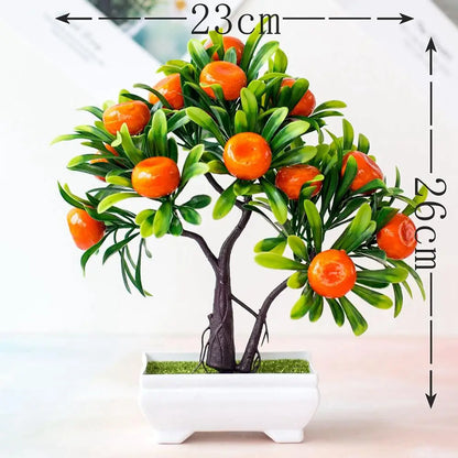 1Pc Artificial Fruit Orange Tree Bonsai Fruit Fake Potted Ornament