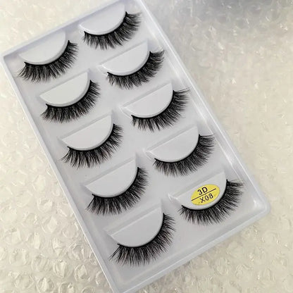 5 pairs makeup eyelashes soft fluffy lashes false eyelashes dramatic 3d mink lashes lash extension make up cilio faux cils H13