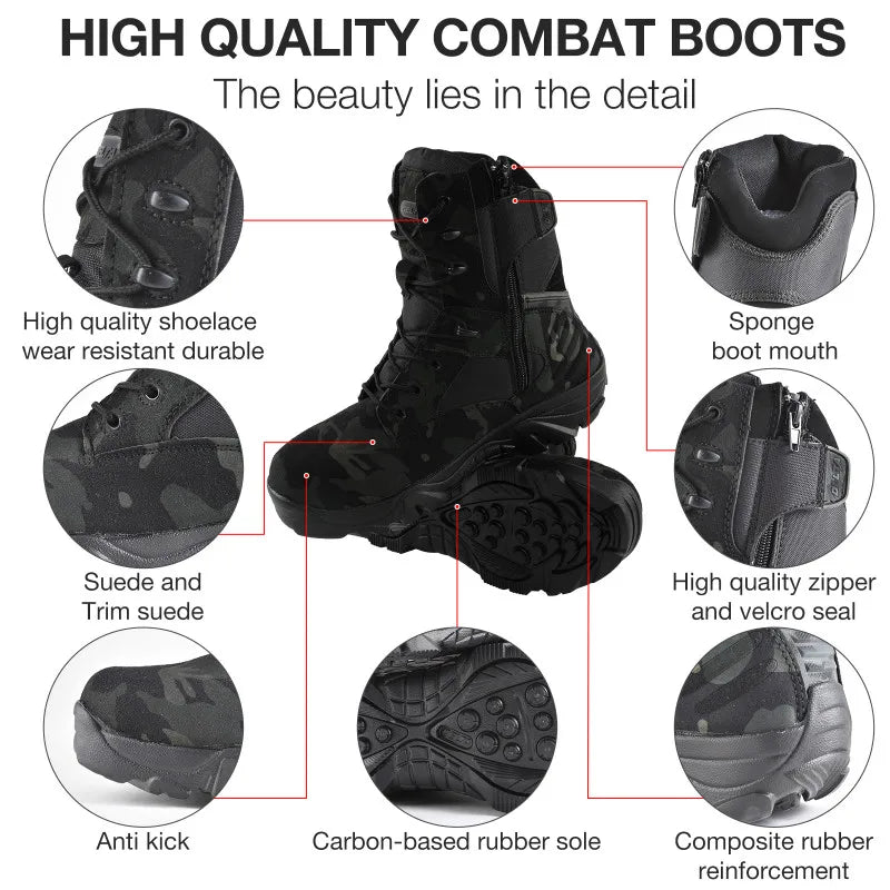 Camouflage Men Boots Work Safty Shoes Men Desert Tactical Military Boots