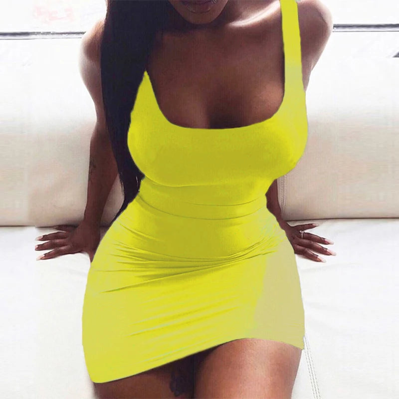 Green Sexy Sling Sleeveless Miniskirt Chiffon Casual Dress