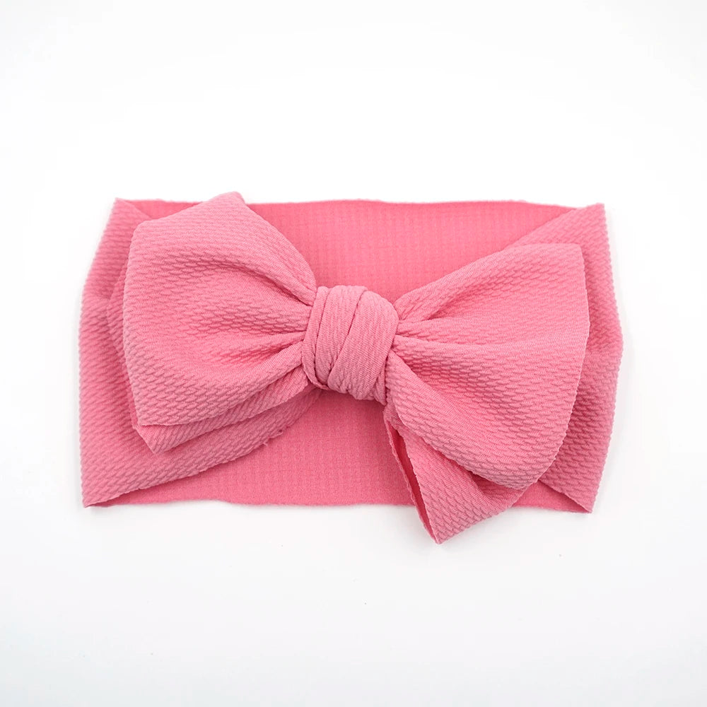 Solid Baby Headband Adjustable Big Bowknot Hair Band Oversize Turban Newborn Headwear For Baby Girls Fashion Hair Accessories