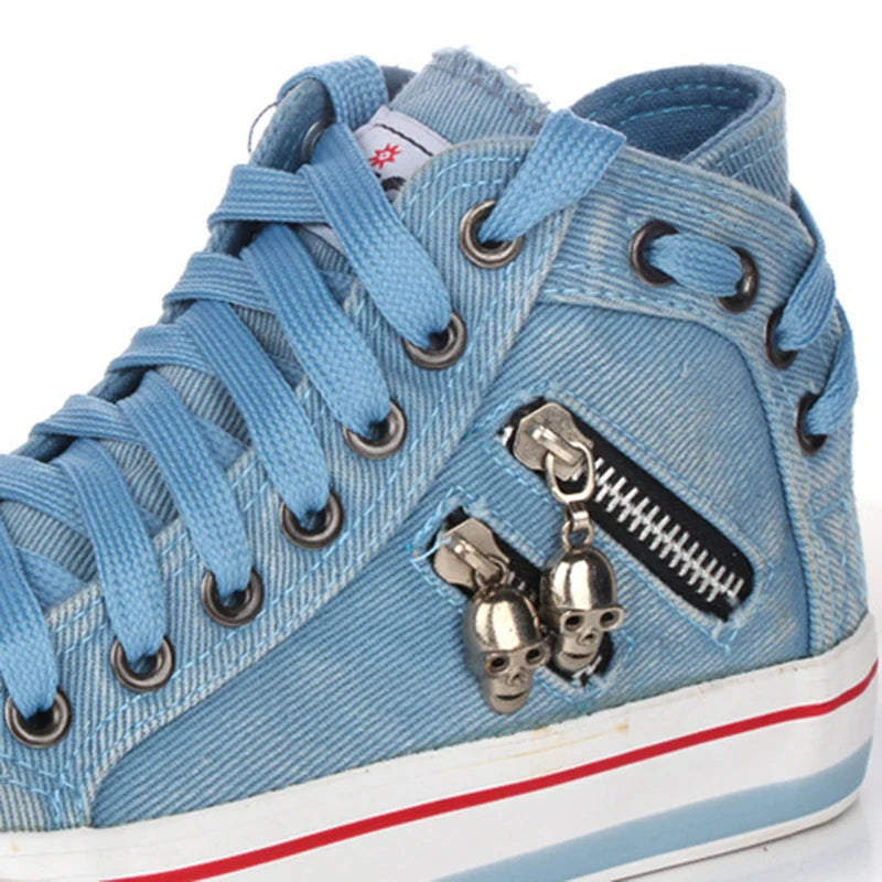 Canvas Chic High Top Denim Leisure Footwear