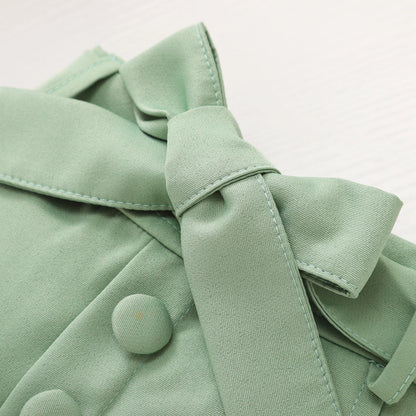 1-6Y Kids Girls Autumn Clothes Sets Floral Off Shoulder Long Sleeve Tops + Buttons Mini Skirts Children Casual Outfits