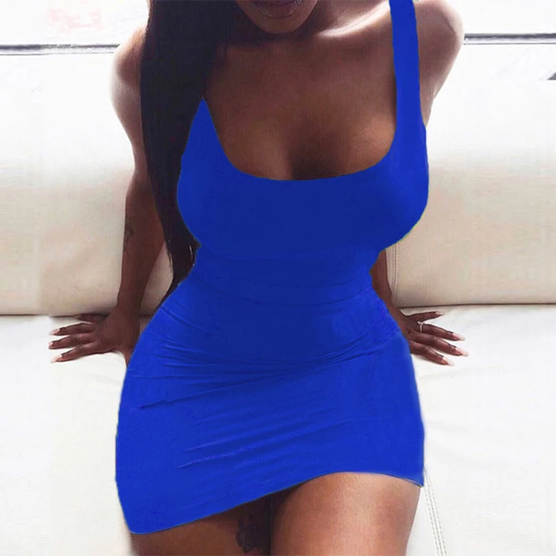 Green Sexy Sling Sleeveless Miniskirt Chiffon Casual Dress