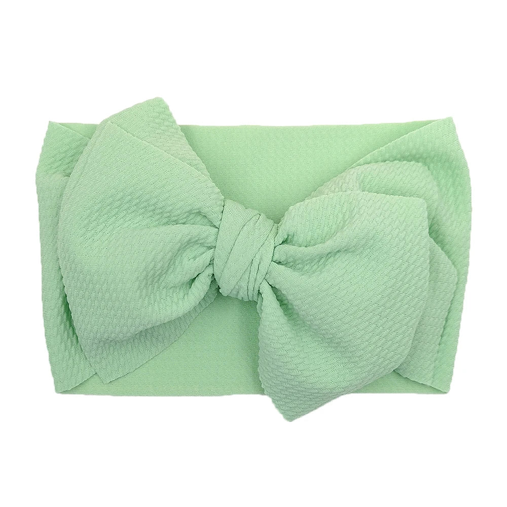 Solid Baby Headband Adjustable Big Bowknot Hair Band Oversize Turban Newborn Headwear For Baby Girls Fashion Hair Accessories