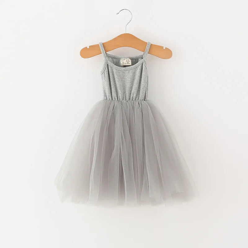 Girls Summer Sleeveless Dress 3 4 7 8 Years Kids Casual Tutu Dresses Outfits Children Lace Mesh Birthday Party Dress for Girls