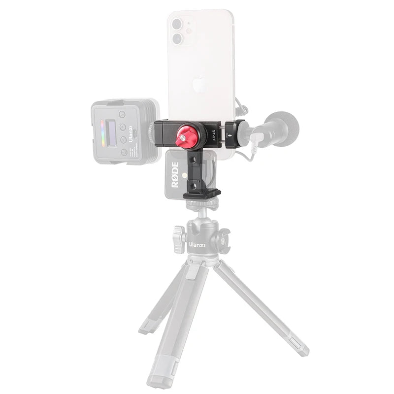 Ulanzi ST-27 Metal Phone Holder Clamp With Cold Shoe Arca 360°Rotatable tripod Mount Clip for TikTok Vlog Photography