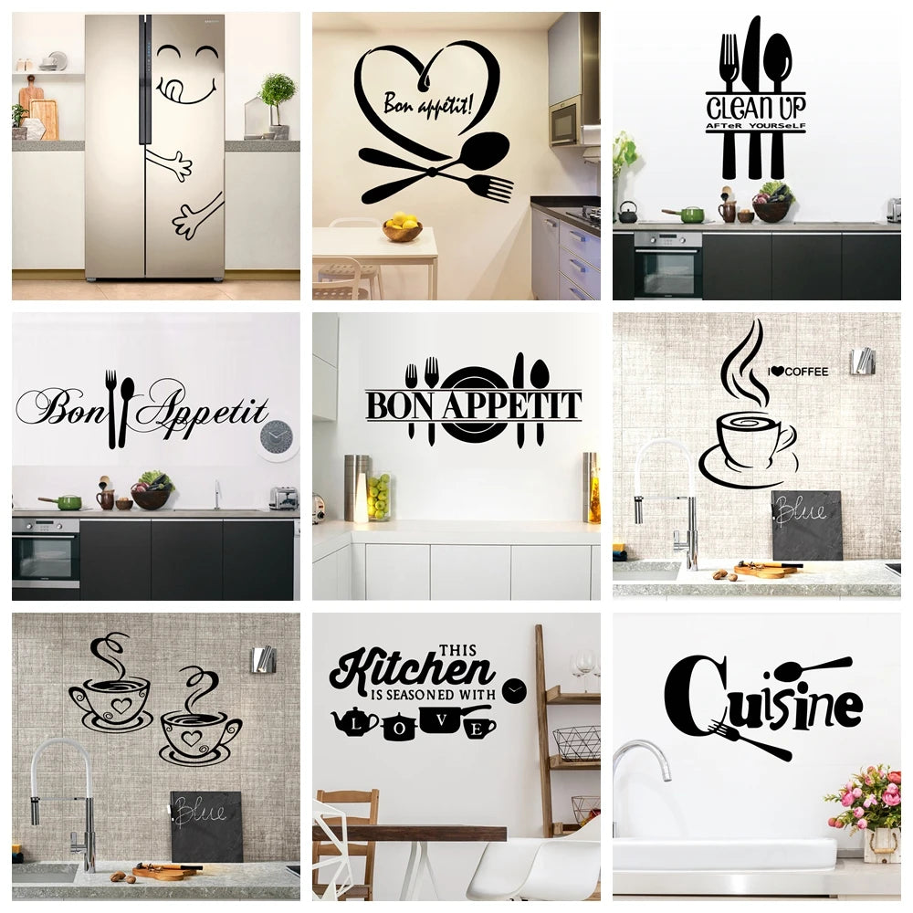 22 Styles Large Kitchen Wall Stickers Home Decor Wallpaper Poster