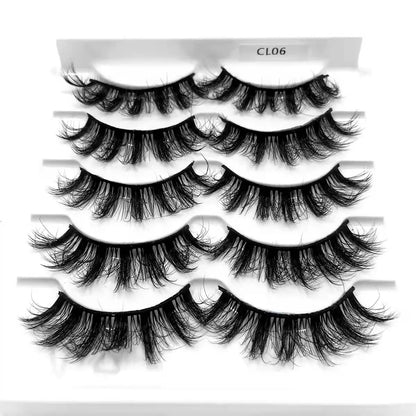 5 pairs makeup eyelashes soft fluffy lashes false eyelashes dramatic 3d mink lashes lash extension make up cilio faux cils H13