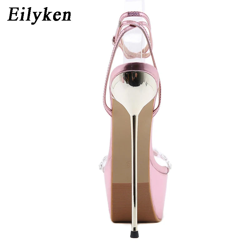 Pink Sweet Ankle Buckle Strap Women's Sandals