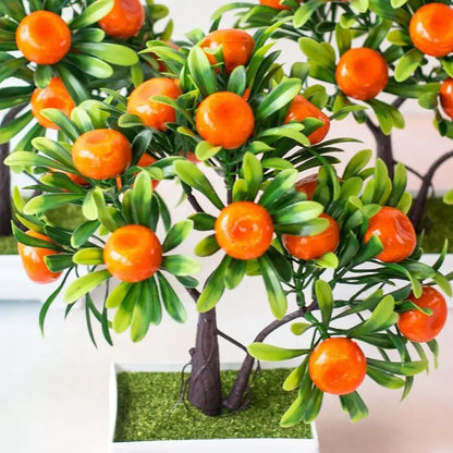 1Pc Artificial Fruit Orange Tree Bonsai Fruit Fake Potted Ornament