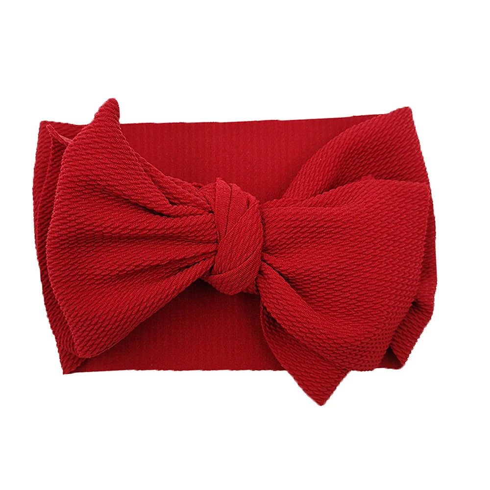 Solid Baby Headband Adjustable Big Bowknot Hair Band Oversize Turban Newborn Headwear For Baby Girls Fashion Hair Accessories