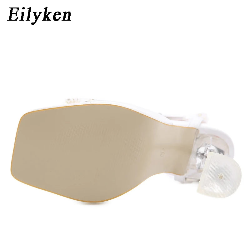 Eilyken New Women Sandals Sexy Perspex Crystal High Heels