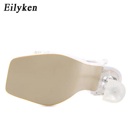 Eilyken New Women Sandals Sexy Perspex Crystal High Heels