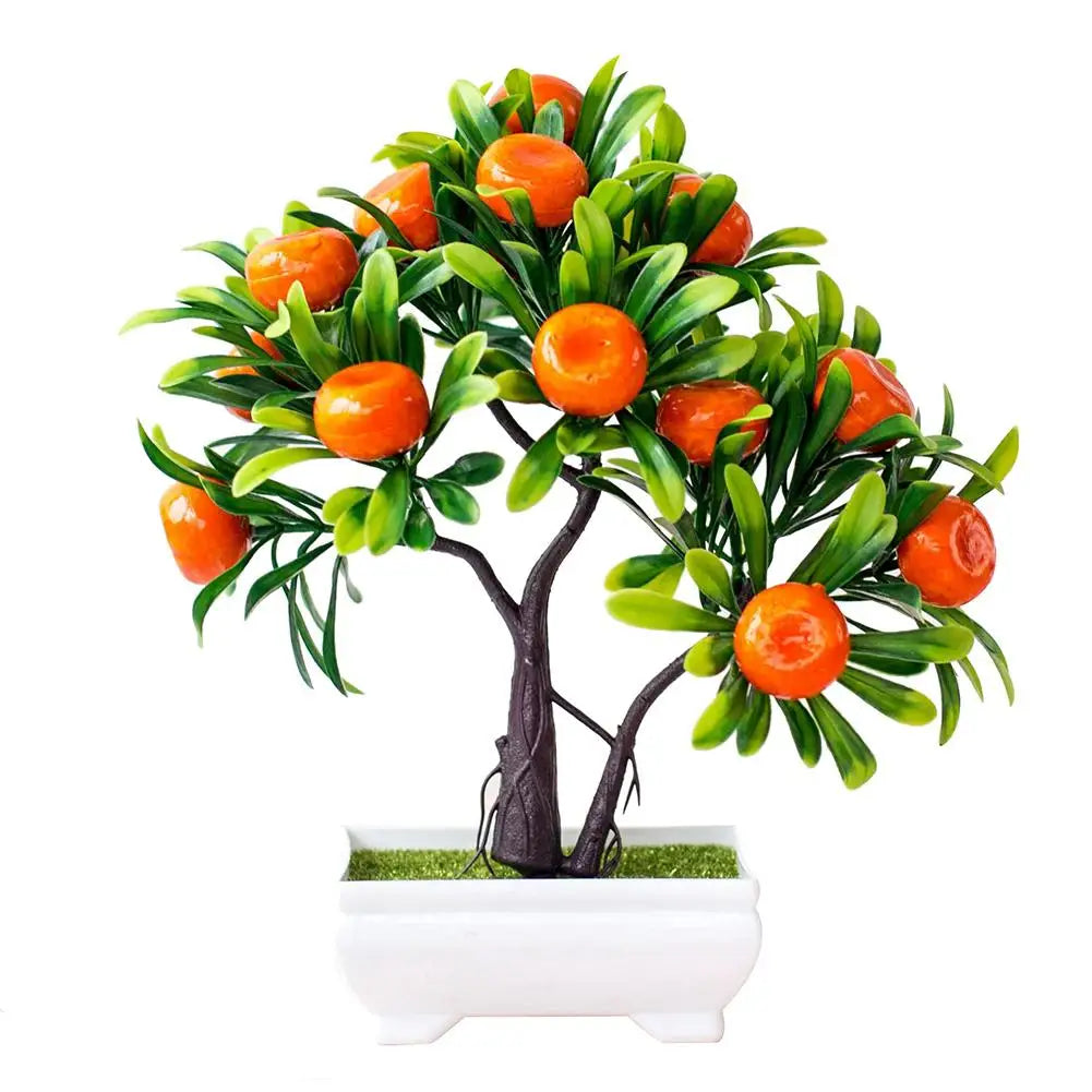 1Pc Artificial Fruit Orange Tree Bonsai Fruit Fake Potted Ornament