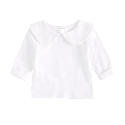 Sanlutoz Soft Cotton Baby Girls T-shirt Cute Infants Tops Clothing White Newborn Toddler Shirts Clothes Casual