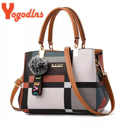 New Luxury Handbag Women Stitching Wild Messenger Bags