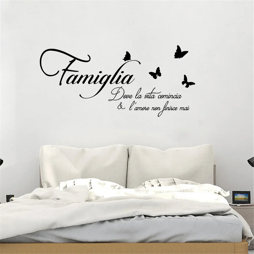 Family Love Never End Quote Vinyl Wall Decal Lettering Art
